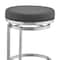 Armen Living Vander 30" Gray Faux Leather and Brushed Stainless Steel Swivel Bar Stool LCVDBABSGR30 - alternate 6
